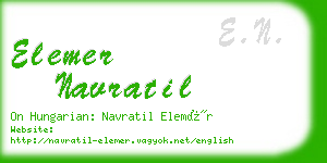 elemer navratil business card